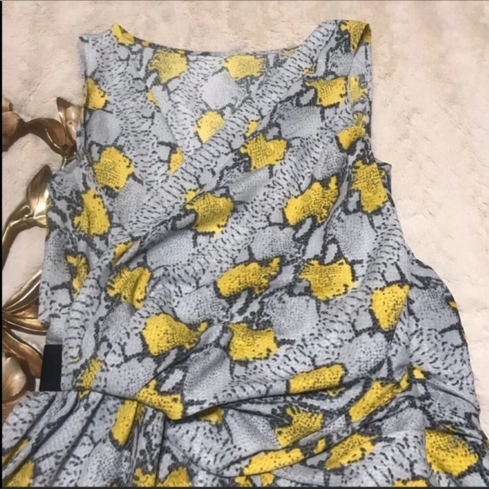 Snake Print Faux Wrap Dress - Picture 2 of 10